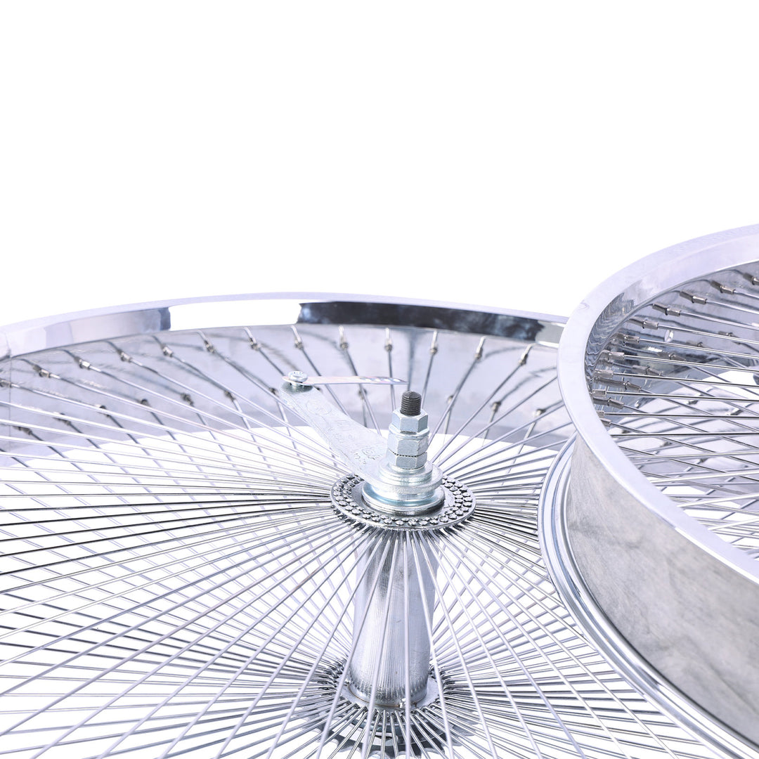 Close up of Micargi 29"*3" Chrome Fat Rim Bike Coaster Brake Rear Wheel