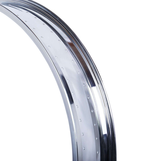 close up of micargi mirror chrome rim 140 spokes  for 26*4.0 fat tire lowrider bike