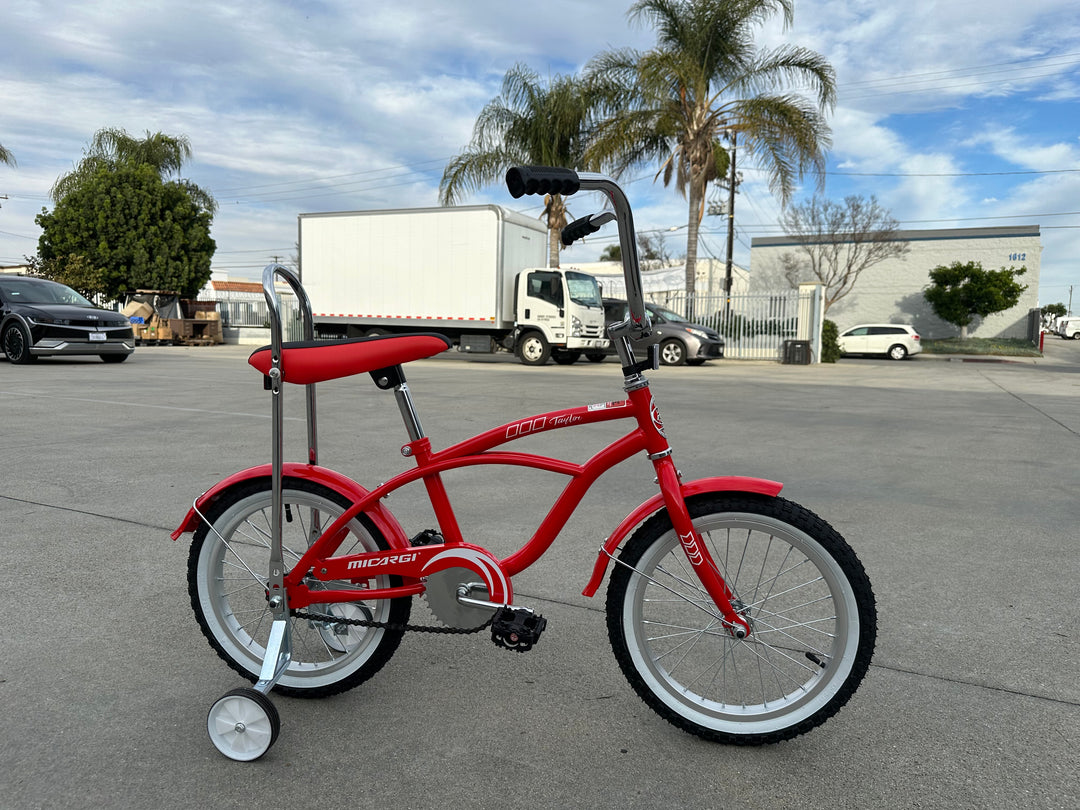 Micargi Taylor kid bike with training wheel red for 4-7 years old boy
