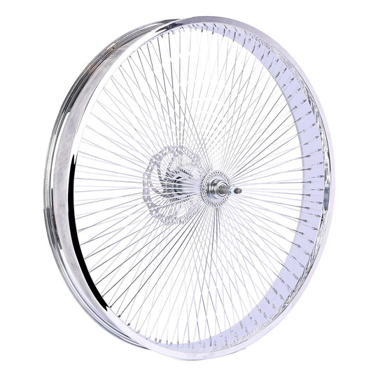 Side View of Micargi Chrome Fat Rims Wheel Set for 26"*3" with 7-speed Disc Brake