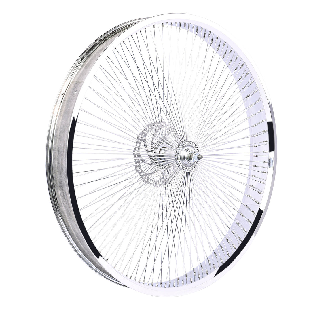 Side View of Micargi Chrome Disc Brake Front Wheel 29*3.0 for Cruiser Bike