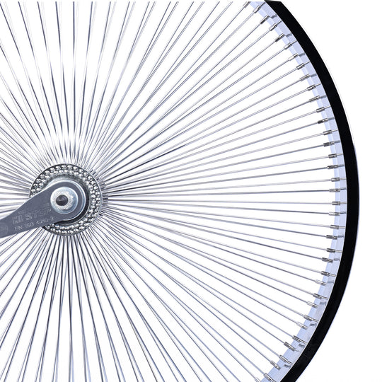 close up of Micargi 26*3 Alloy Chrome Wheel Set with Coaster Brake Lowrider Bike