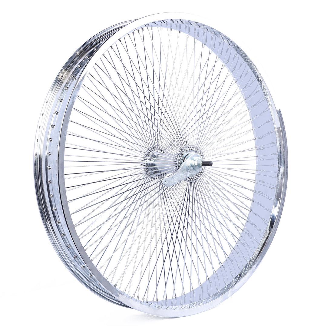 Side View of Micargi 26*3 Alloy Chrome Fat Rims Wheel Set with Coaster Brake