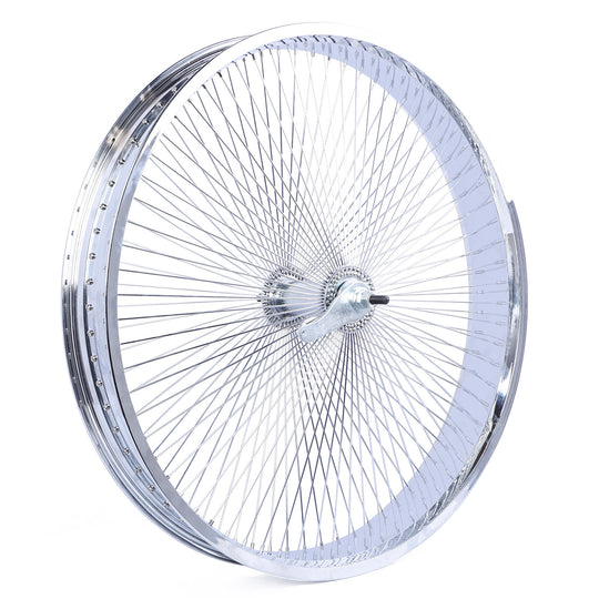Side View of Micargi 26*3 Alloy Chrome Fat Rims Wheel Set with Coaster Brake