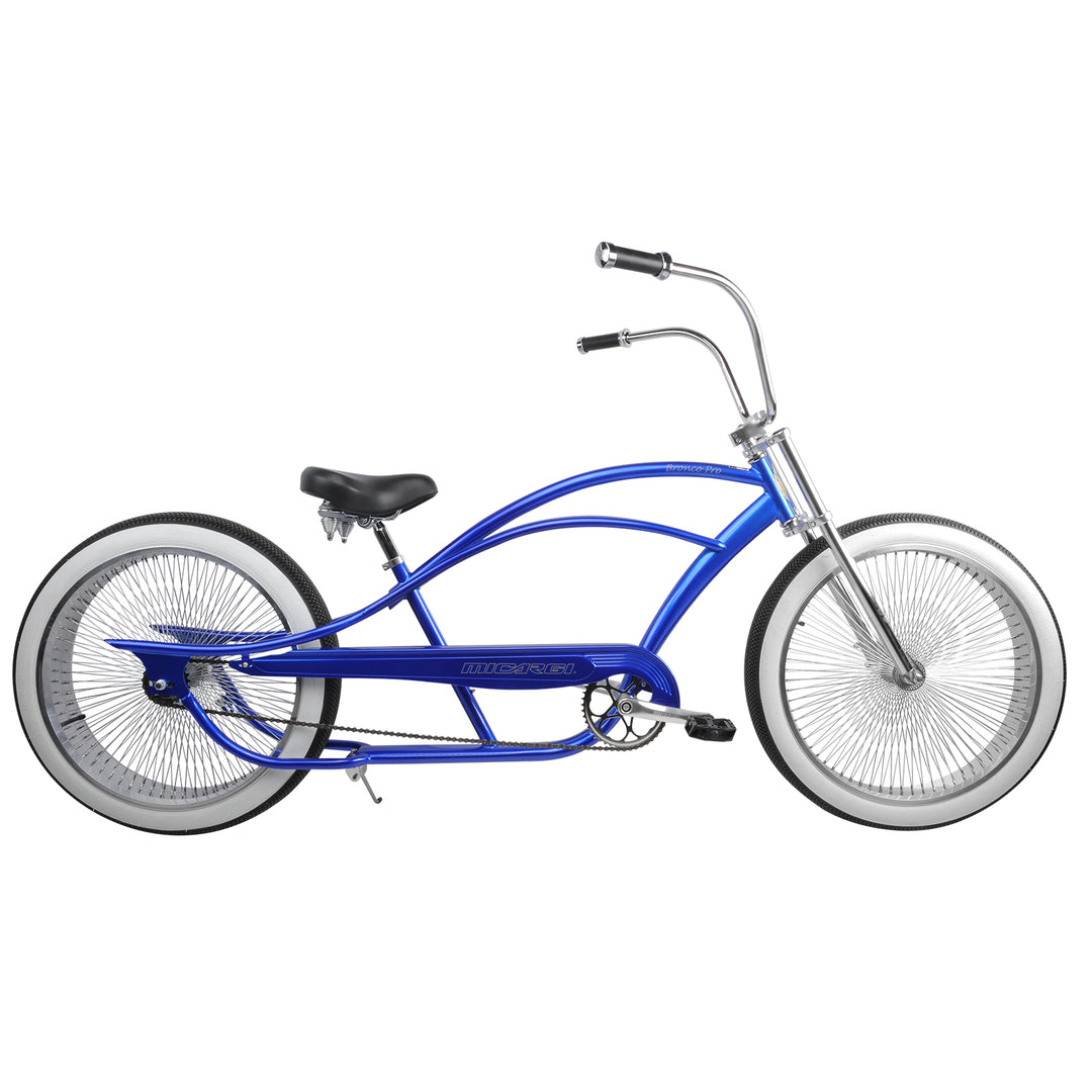 Micargi Bronco Pro 26” Stretch Cruiser Bike with Oversized Frame Blue