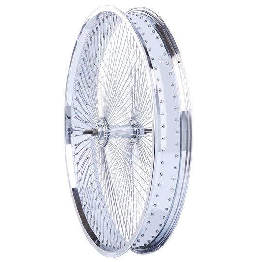 Side View of Micargi 26*3 Alloy Chrome Fat Rims Wheel Set with Coaster Brake