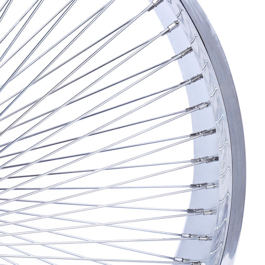 close up of Micargi 26*3 Alloy Chrome Fat Rims Wheelset with Coaster Brake Lowrider Bike