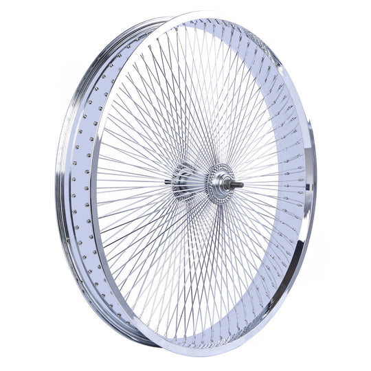 Side View of Micargi 26*3 Alloy Chrome Fat Rims Wheel Set with Coaster Brake