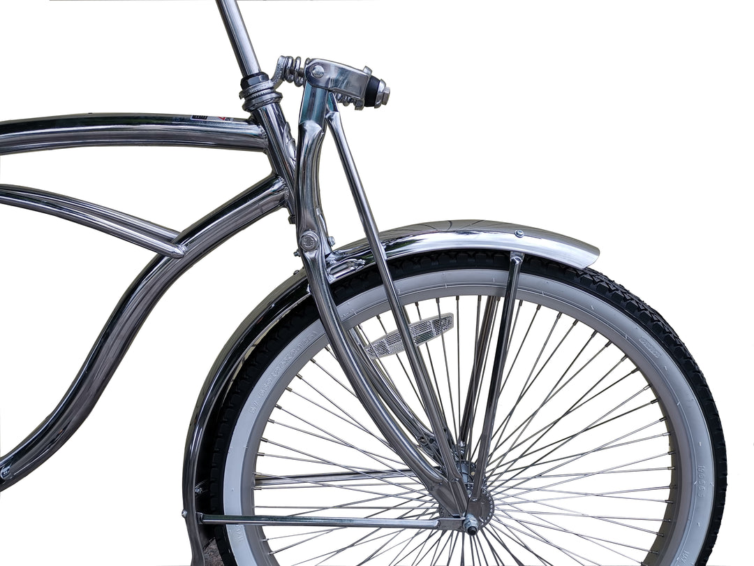 Micargi Cougar GTS Beach Cruiser Bike with Chrome Fenders and Spring Fork