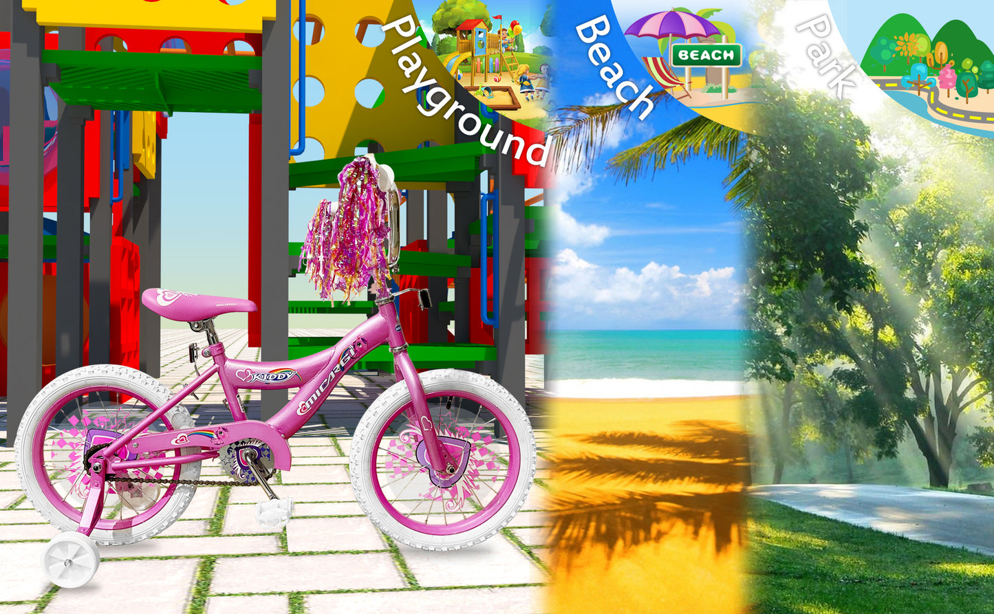 Micargi Kiddy Kids Bike 16" BMX S-Type Frame Coast Brake