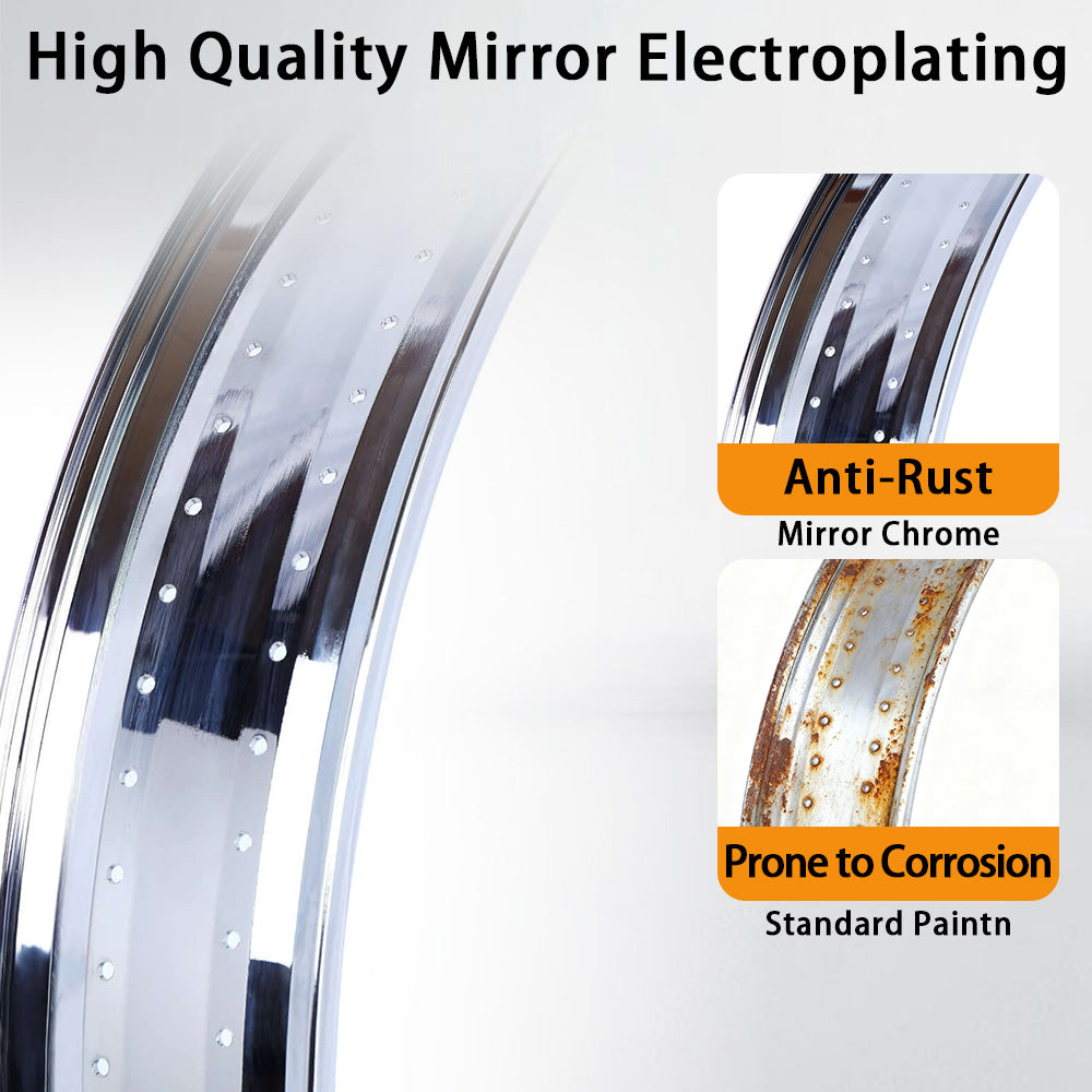 Micargi RM-TH7529140-CP Bicycle Mirror Electroplating Rim 29"×3"x 14G x 140H 80mm For Cruiser Bike