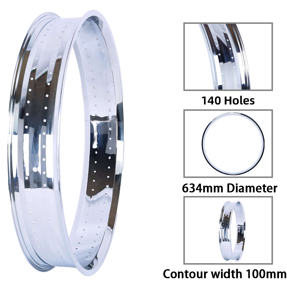 Micargi RM-TH9529140-CP Bicycle Mirror Electroplating Rim 29" x 4" ×14G x 140H 100mm For Cruiser Bike