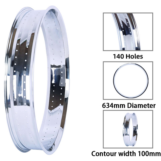 Micargi RM-TH9529140-CP Bicycle Mirror Electroplating Rim 29" x 4" ×14G x 140H 100mm For Cruiser Bike