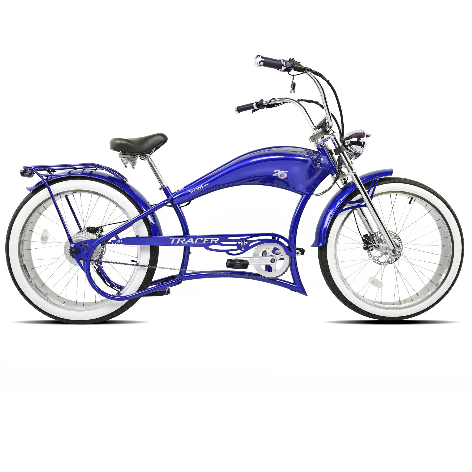 Tracer 800W Twenty5 Chopper Stretch Cruiser Electric Bike