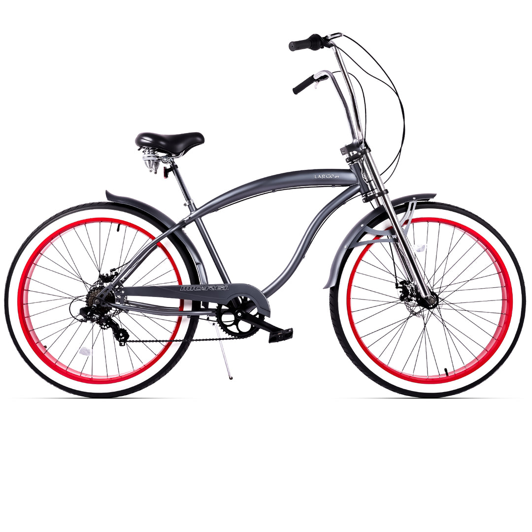 Micargi Largo GT7 Beach Cruiser Bike 7-Speed 29" grey