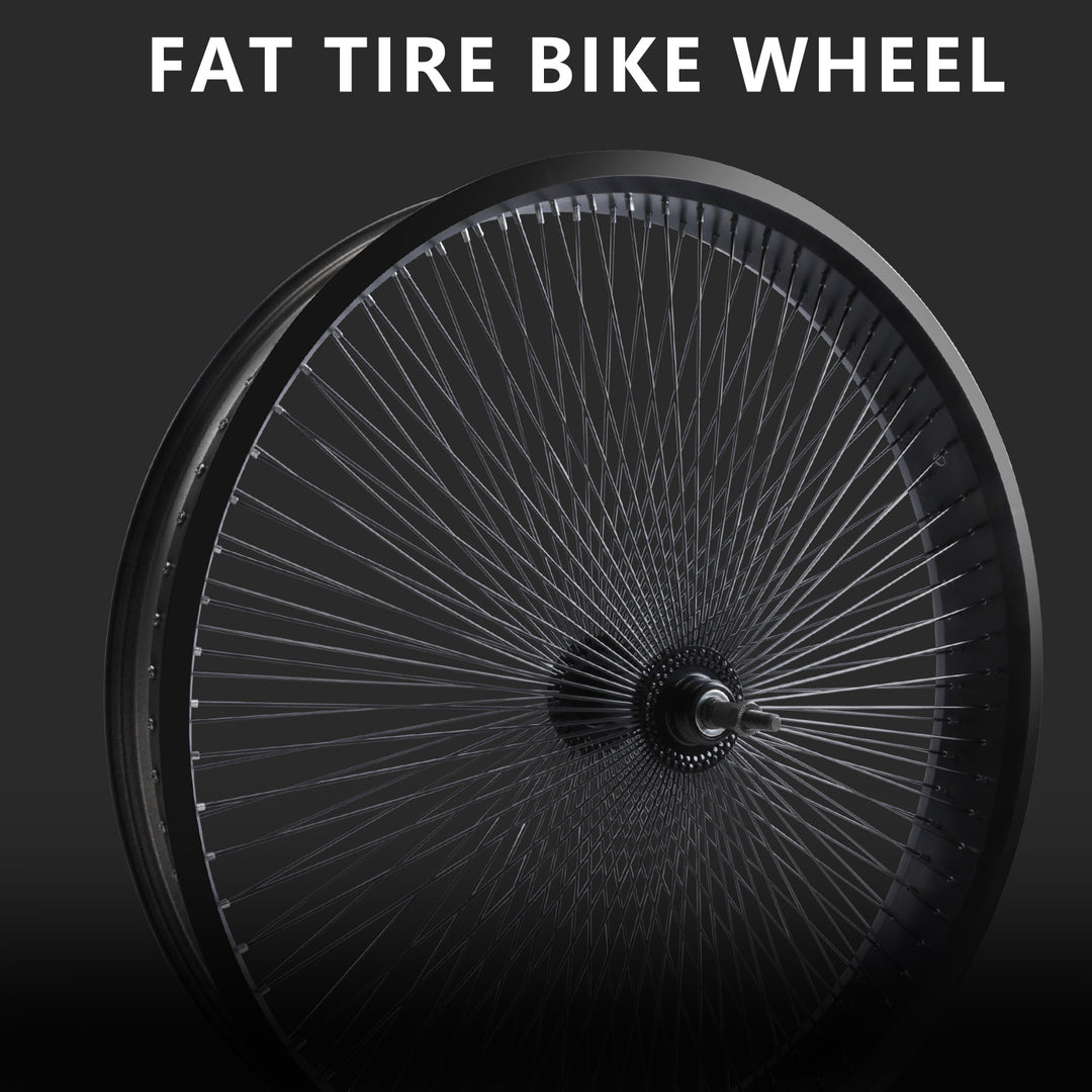 Side View of Micargi 13GX140H Fat Rims Wheel Set FOR 7 SPEED Disc Brake 26" 3" 4" Tire Black