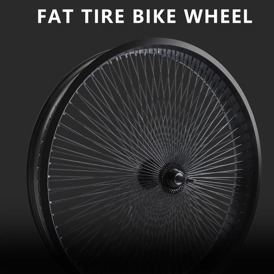 Side View of Micargi 13GX140H Fat Rims Wheel Set FOR 7 SPEED Disc Brake 26" 3" 4" Tire Black
