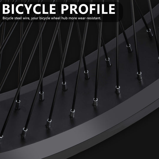 Close up of Micargi 13GX140H Spokes Fat Rims Wheel Set Black