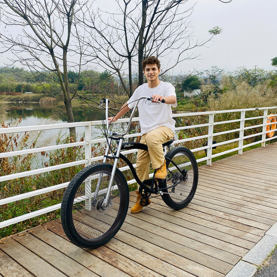 Micargi Fat Rims Wheel Set FOR 7 SPEED Disc Brake 26" 3" 4" Tire Black