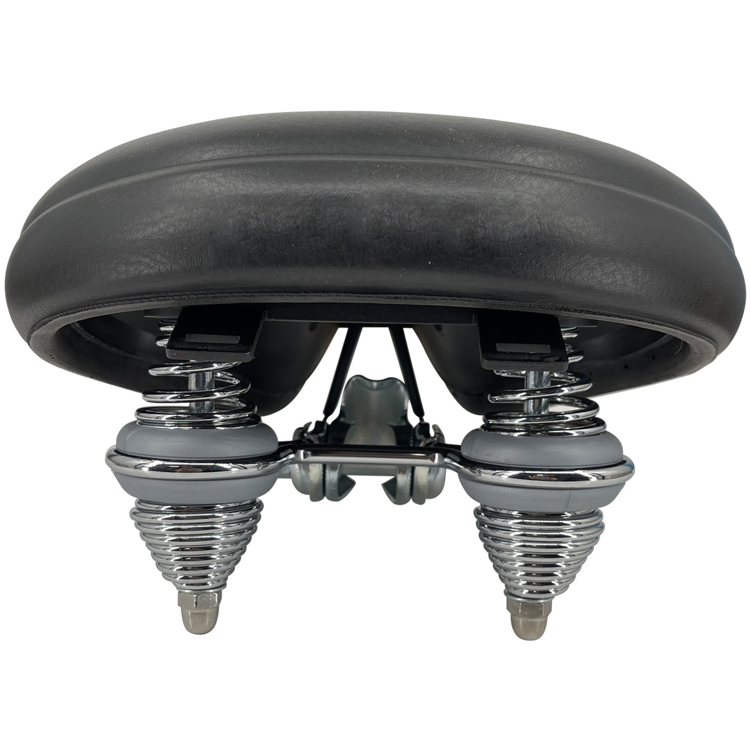 Micargi Oversized Seat Wide Soft Padded Bike Saddle with dual spring in black