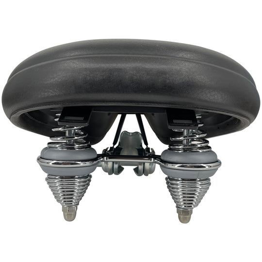 Micargi Oversized Seat Wide Soft Padded Bike Saddle with dual spring in black