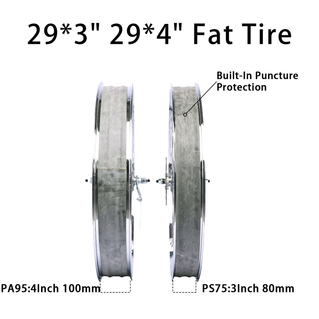 Micargi WH-TH9529140C-CP 29" Fat Rims Bike Alloy Electroplating Wheel Set with Coaster Brake