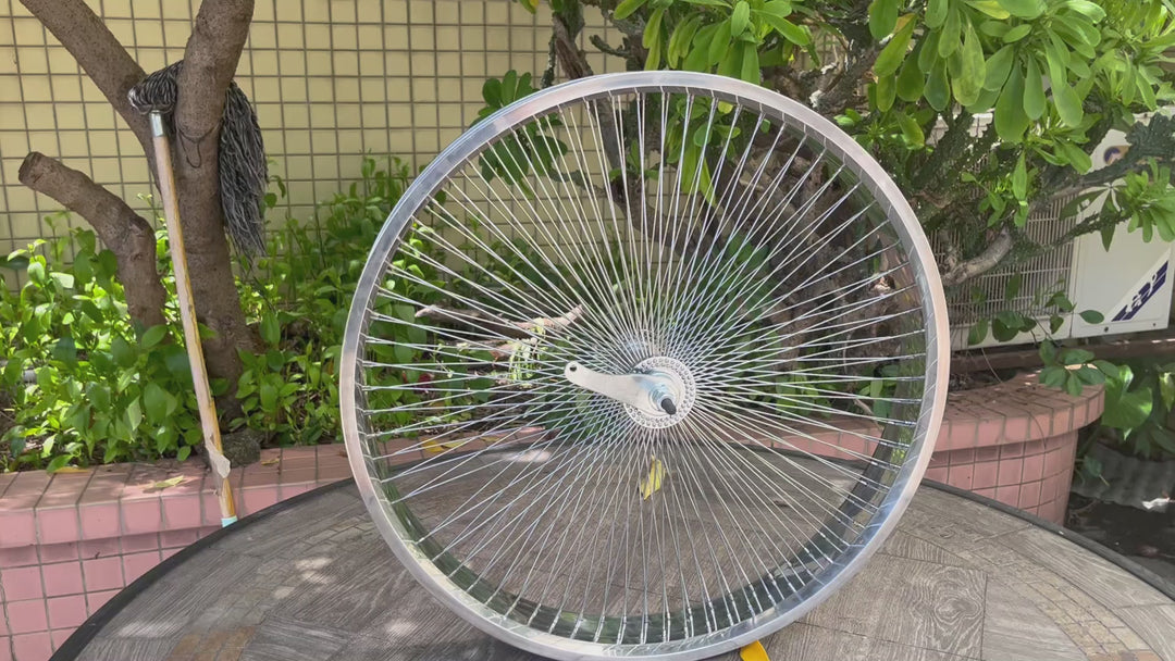 Micargi 26"X3"X13GX140H Aluminum Polish Fat Rims Wheel Set with Coaster Brake