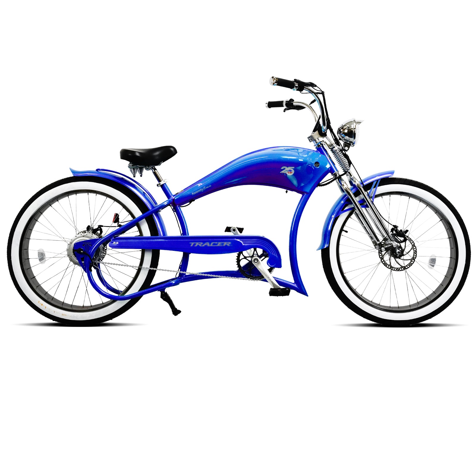 Tracer Twenty5 DS 500W Chopper Cruiser E-Bike Blue/PLS Tracer Twenty5 DS 500W Chopper Cruiser E-Bike Blue/PLS