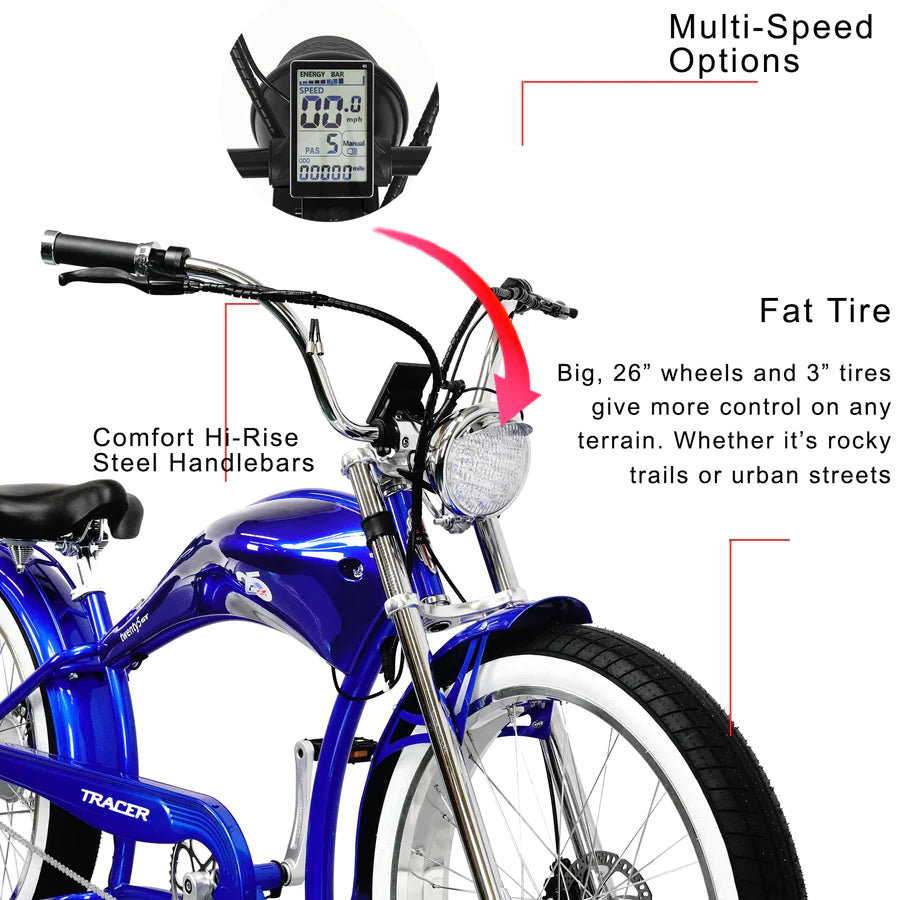 Tracer Twenty5 GT 500W 26" CRUISER E-BIKE