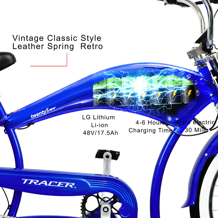 Tracer Twenty5 GT 500W 26" CRUISER E-BIKE