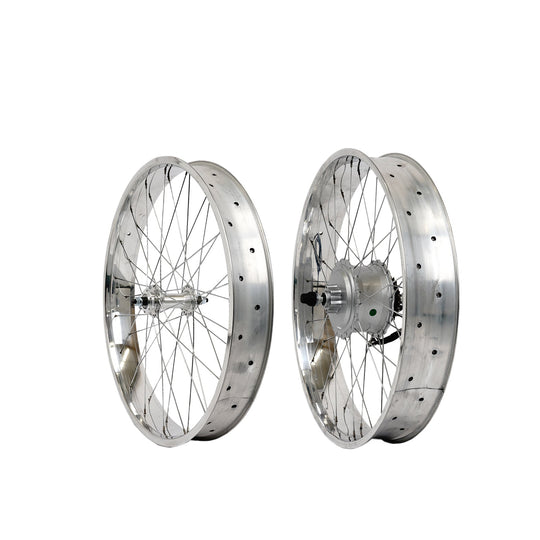 Micagi WH-TR9529140 29"X4"X13GX140H ALUMINUM POLISH FAT RIMS WHEEL SET.