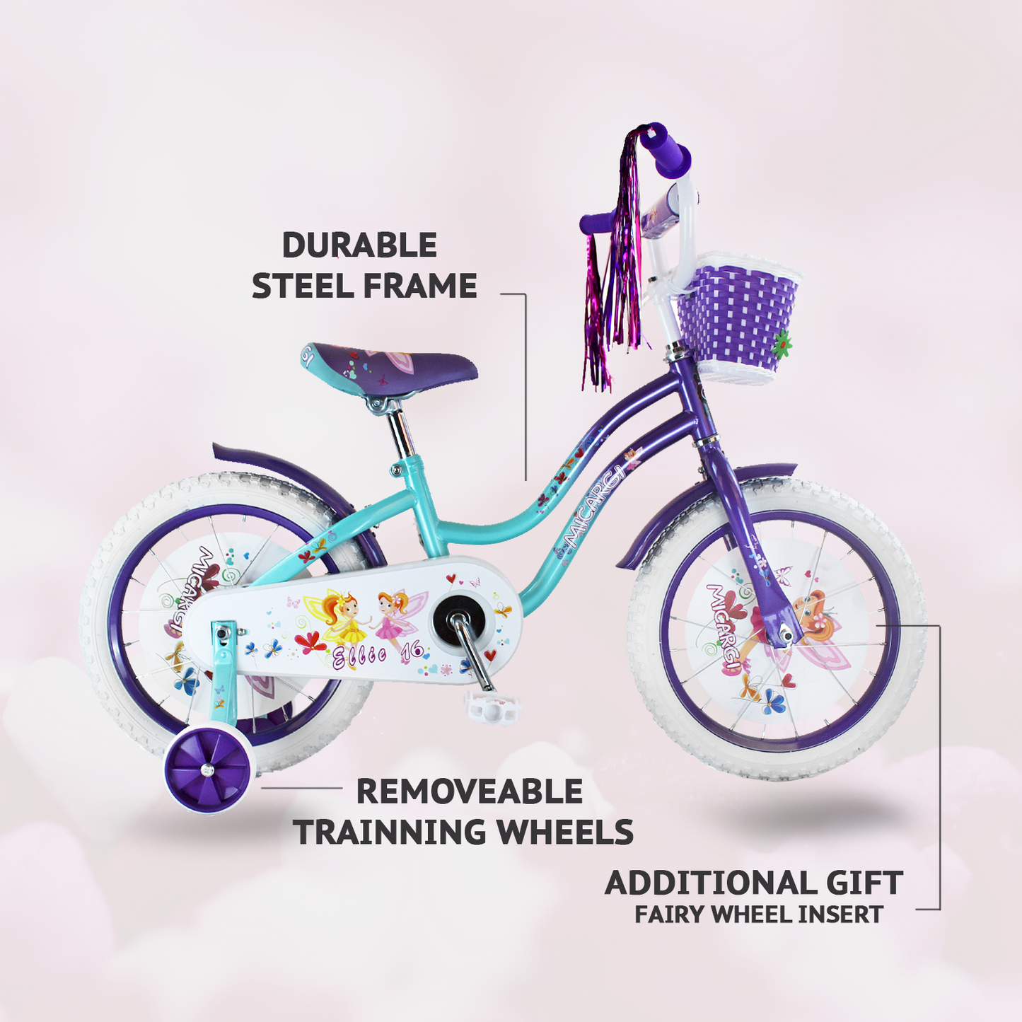 Micargi Ellie Kids Bike Boys Girls Freestyle Bicycle