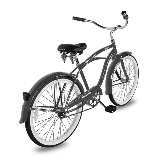Side view of Micargi Tahiti Single Speed Beach Cruiser Bike 26 inch for men in gray