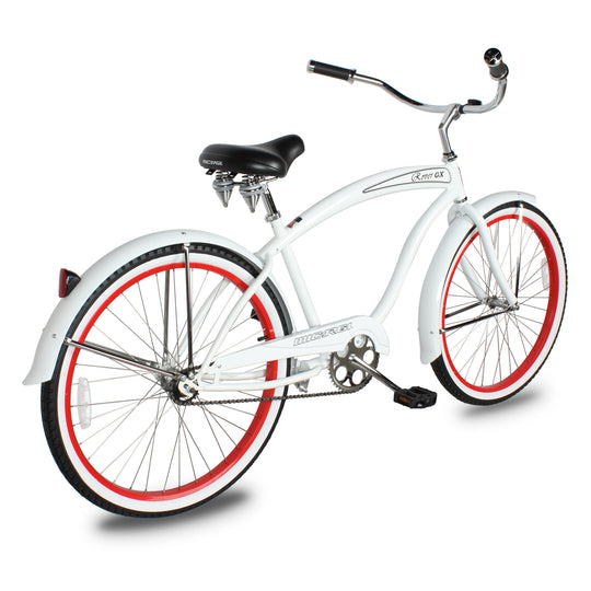 Side view of Micargi 26" Rover Lightweight Beach Cruiser Bike for Men in white