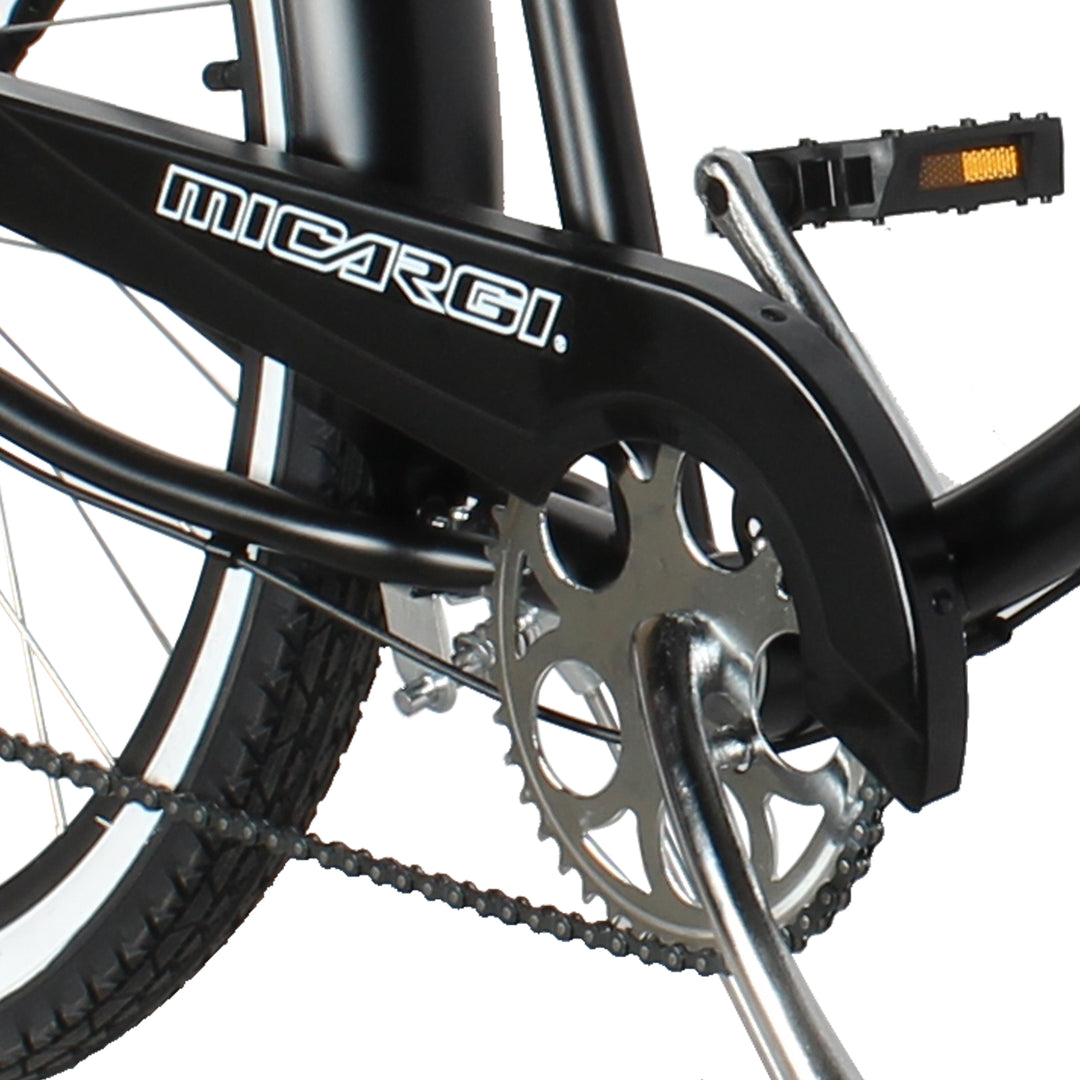 Close up  of Micargi 26" Rover Lightweight Beach Cruiser Bike for Men sturdy crankset