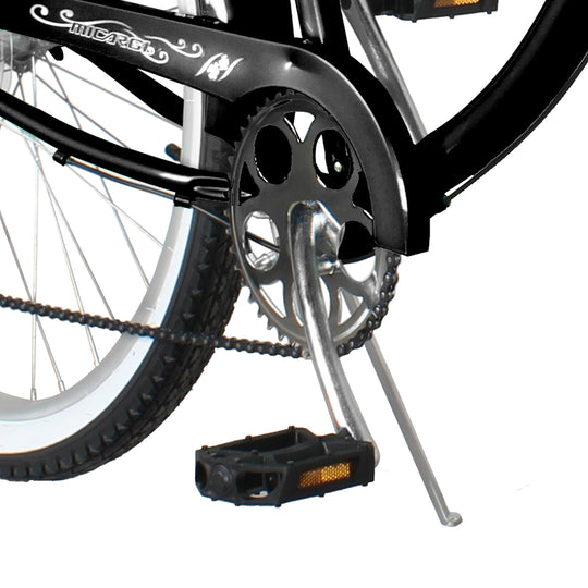 Close up of Micargi Pantera Women's Beach cruiser Bike sturdy crankset