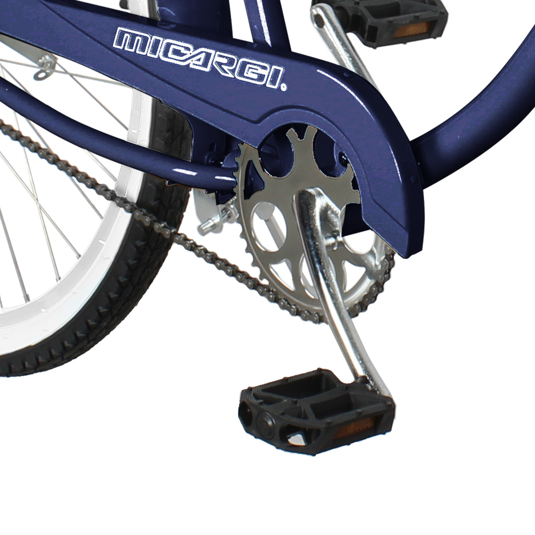 Close up of Micargi 26" Rover Beach Cruiser Bike for Men sturdy crankset