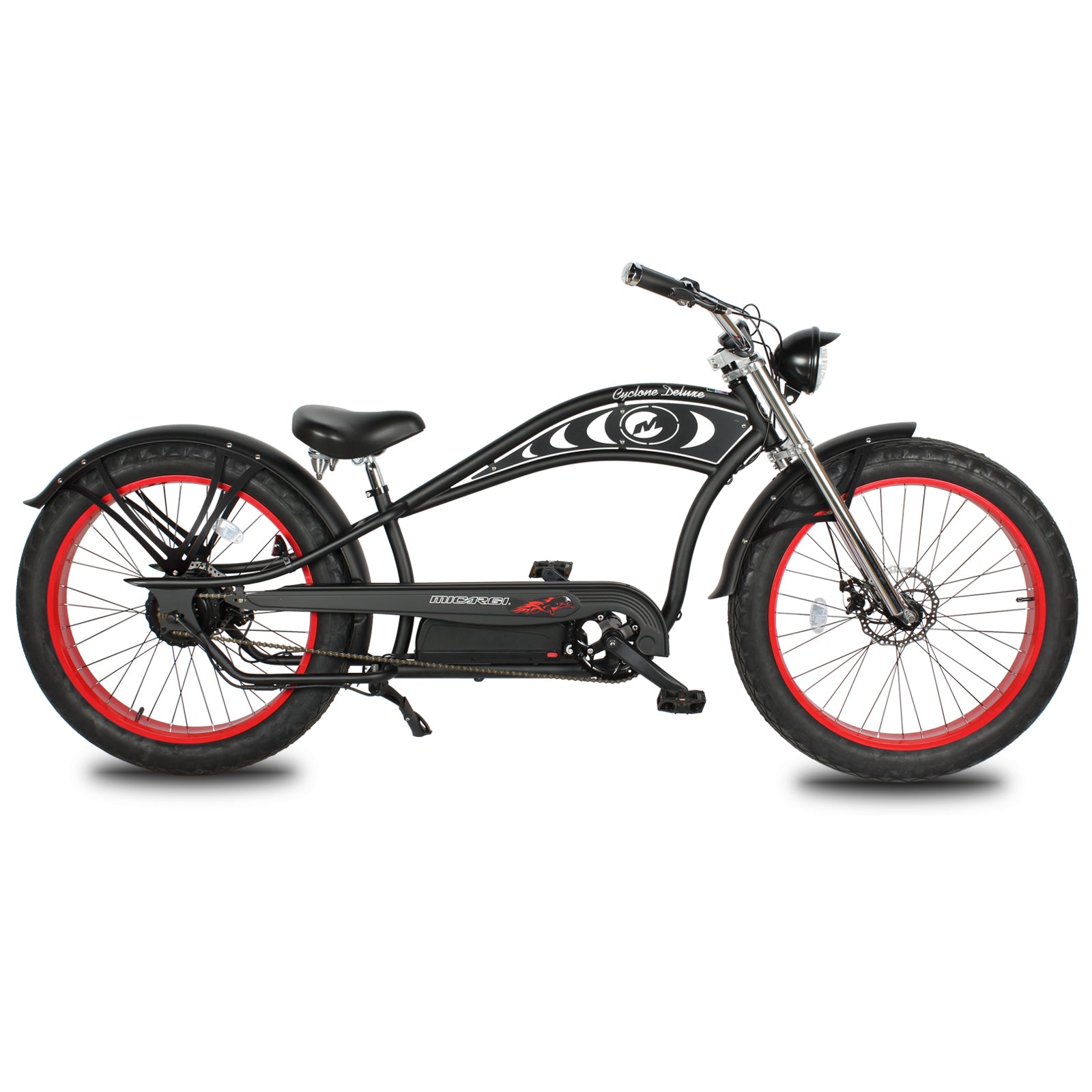 Micargi Cyclone 26" 48V Electric Fat Tire Beach Cruiser - Micargi Bike Chico GT7 750W Matte Black Micargi Cyclone 26" 48V Electric Fat Tire Beach Cruiser - Micargi Bike Chico GT7 750W Matte Black