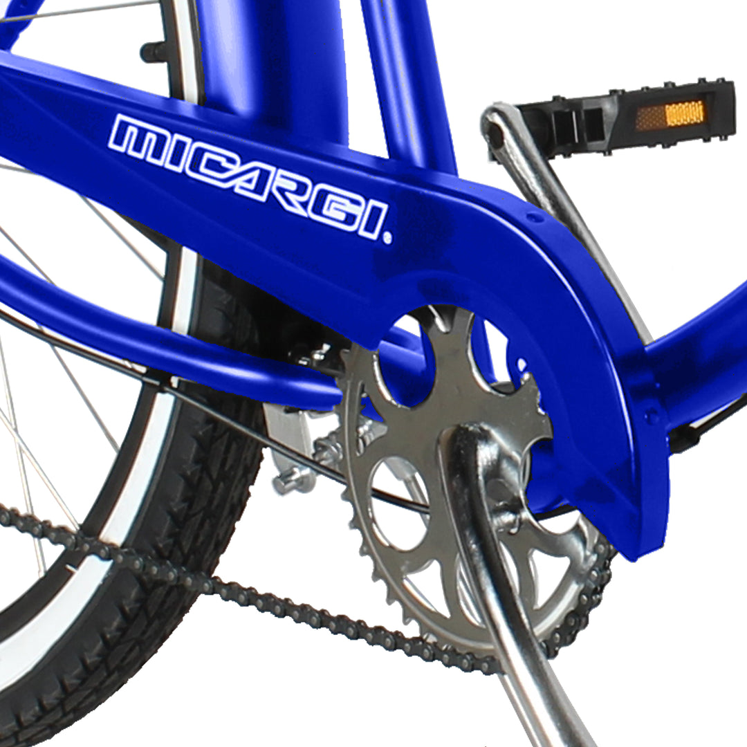 Close up of Micargi 26" Rover Lightweight Beach Cruiser Bike for Men sturdy crankset