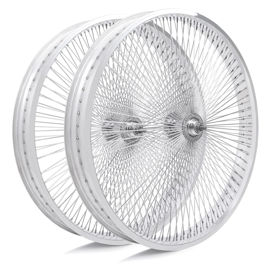 Micargi WH-TR9526140 26"X4"X13GX140H ALUMINUM POLISH FAT RIMS WHEEL SET
