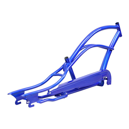 Side View of Micargi MUSTANG-GT 26" Stretch Cruiser Steel Frame Chain Guard included Blue