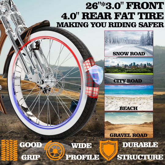 Scorpion GTS 7Speed Stretch Chopper Cruiser Bike