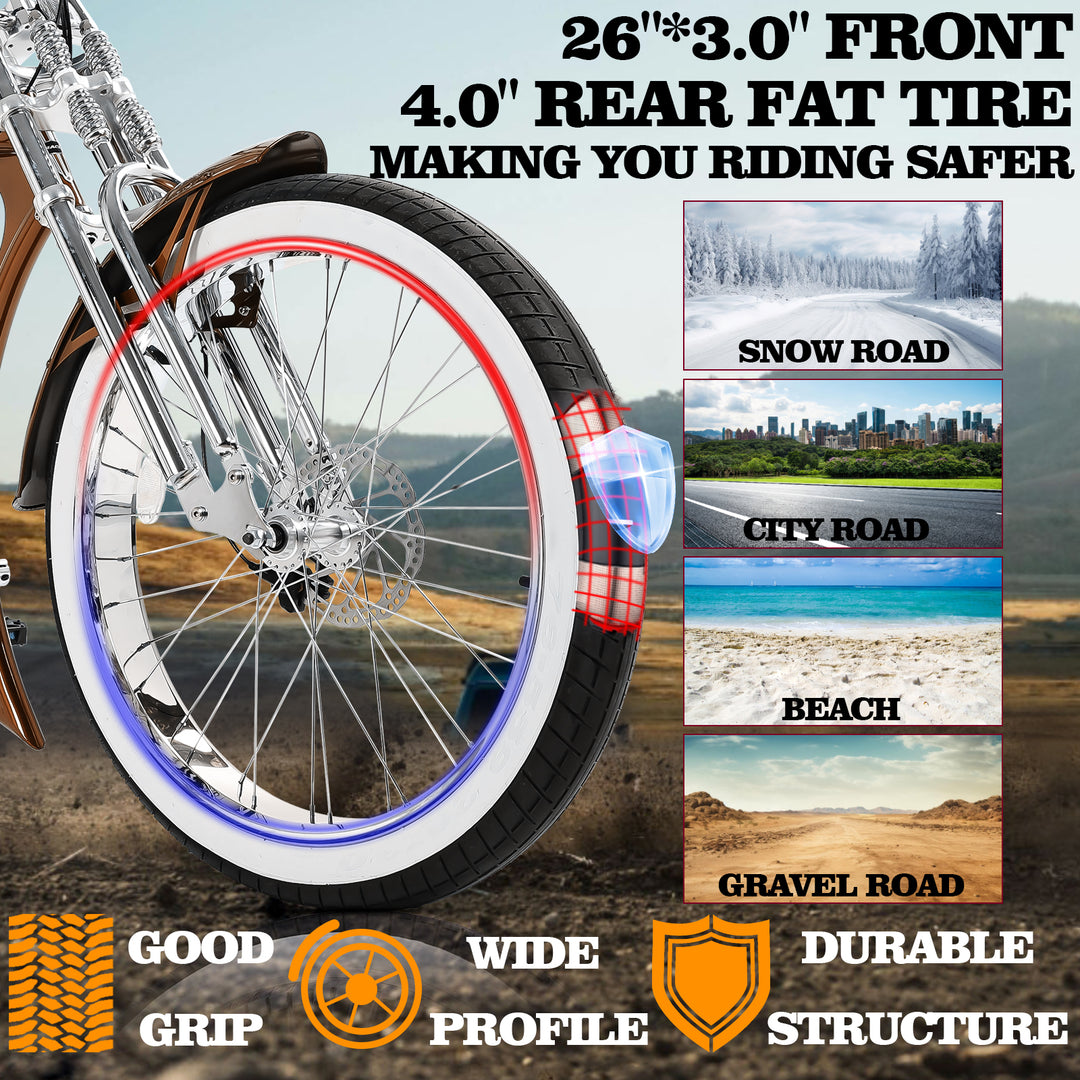 Scorpion GTS 7Speed Stretch Chopper Cruiser Bike