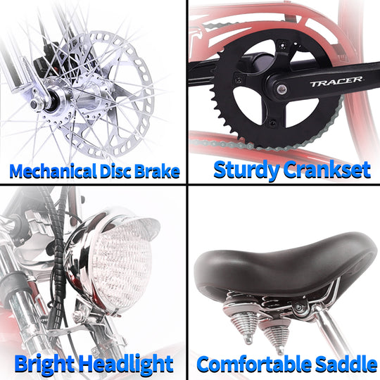 Tracer Twenty5 GT 500W 26" CRUISER E-BIKE