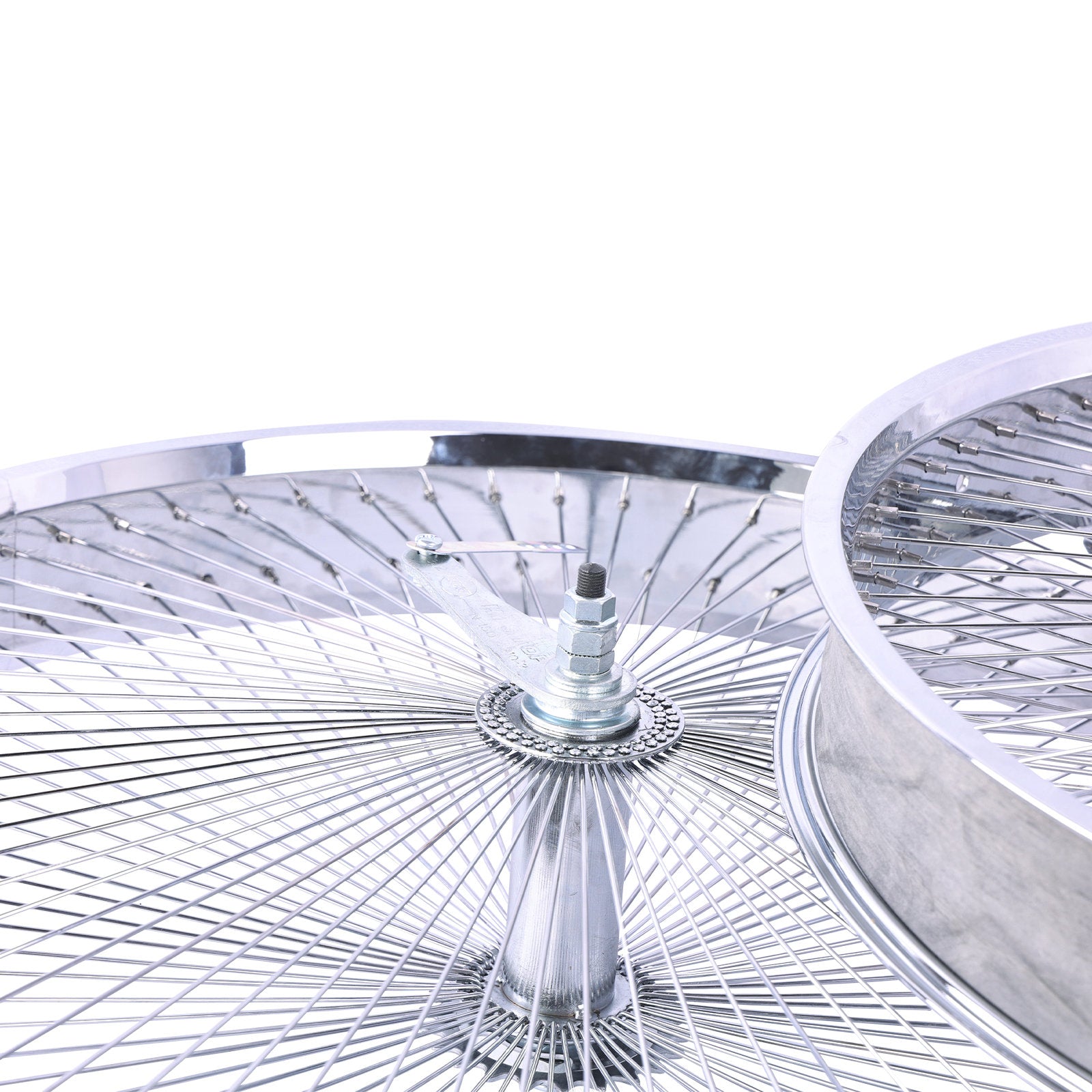 Close up of Micargi 29"*3" Chrome Fat Rim Bike Coaster Brake Rear Wheel