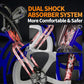 close up of Tracer Raptor Stretch Cruiser Chopper E-bike dual spring shock absorber front fork