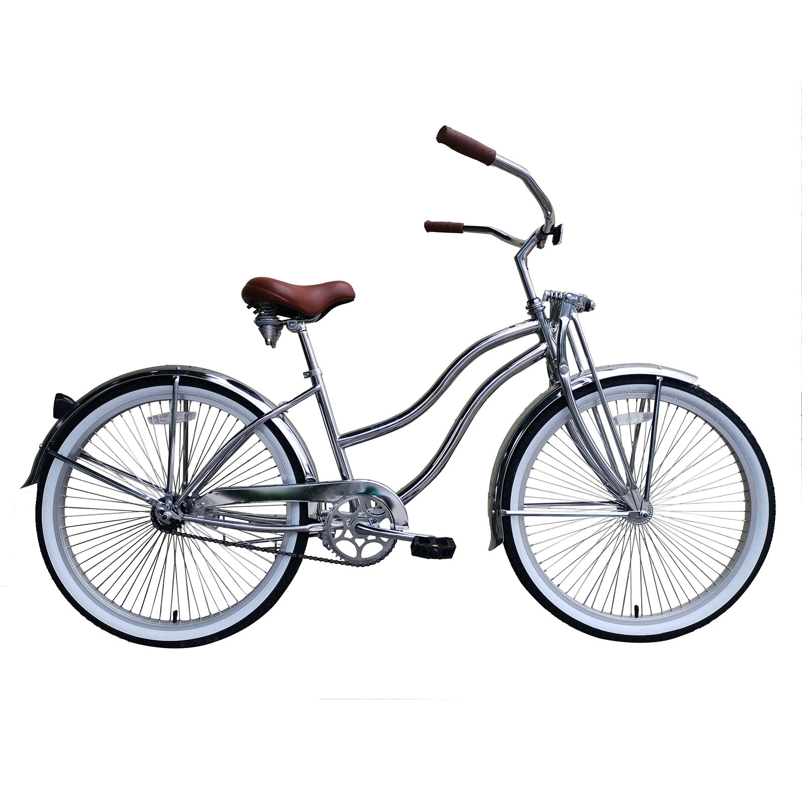 Micargi Cougar GTS Beach Cruiser Bike in Chrome for Women
