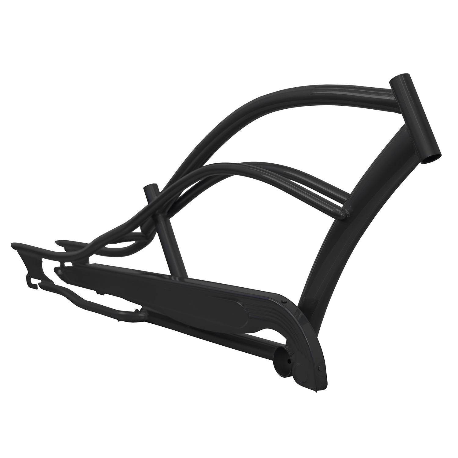 Side View of Micargi MUSTANG-GT Stretch Cruiser Steel Frame Chain Guard 26 inch Black