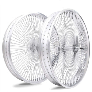Micagi WH-TR9529140 29"X4"X13GX140H ALUMINUM POLISH FAT RIMS WHEEL SET.