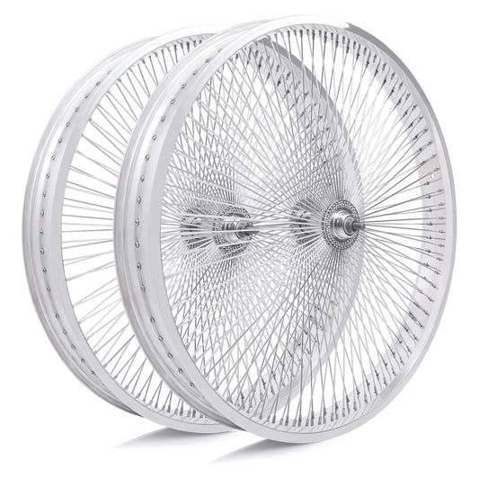 Micargi WH-TR9526140 26"X4"X13GX140H ALUMINUM POLISH FAT RIMS WHEEL SET.